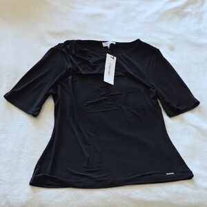 Calvin Klein Women's Elegant Black Short Sleeve Top